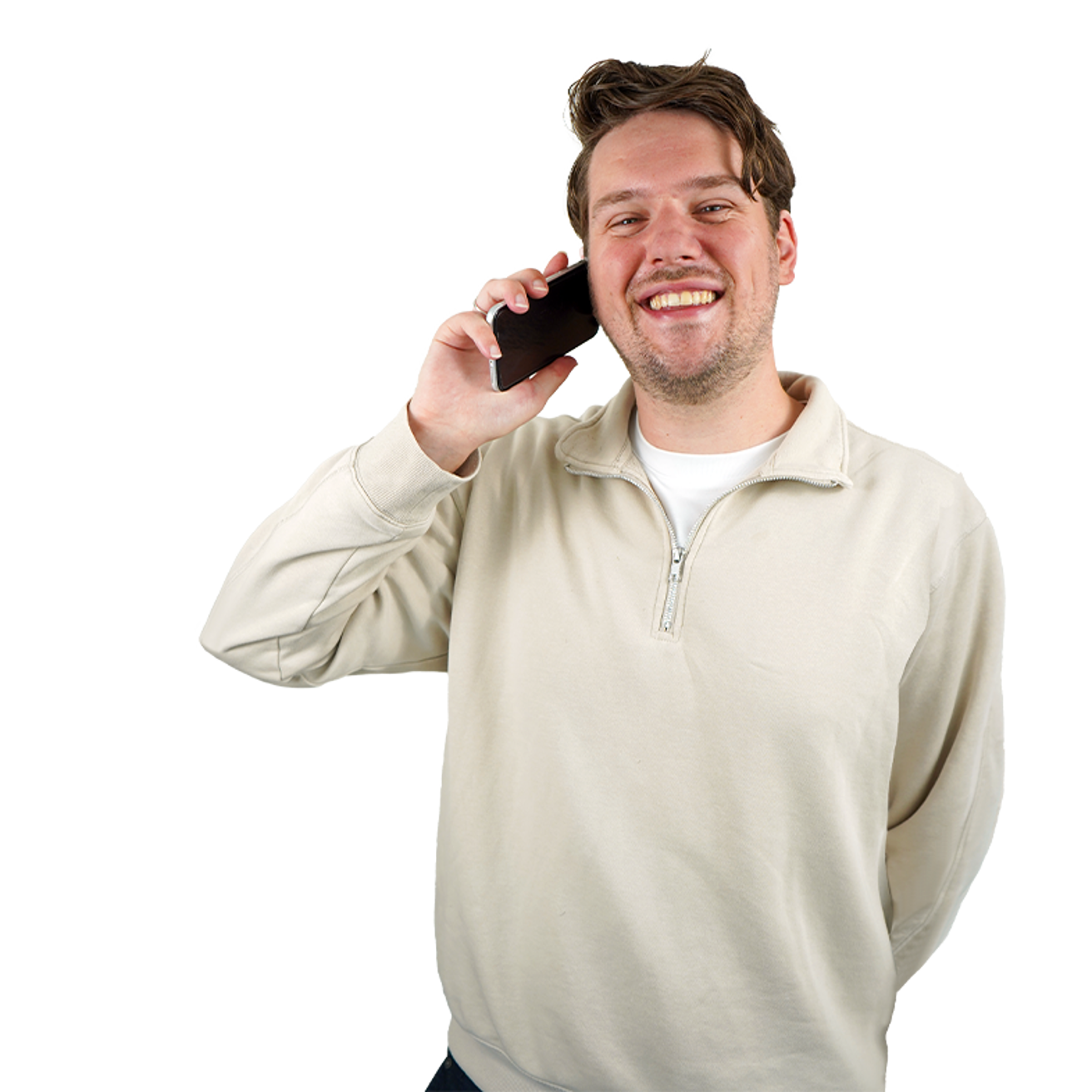 Daan Wanders aan het bellen